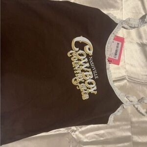 Brown Nashville Cowboy Country Club Tank Top